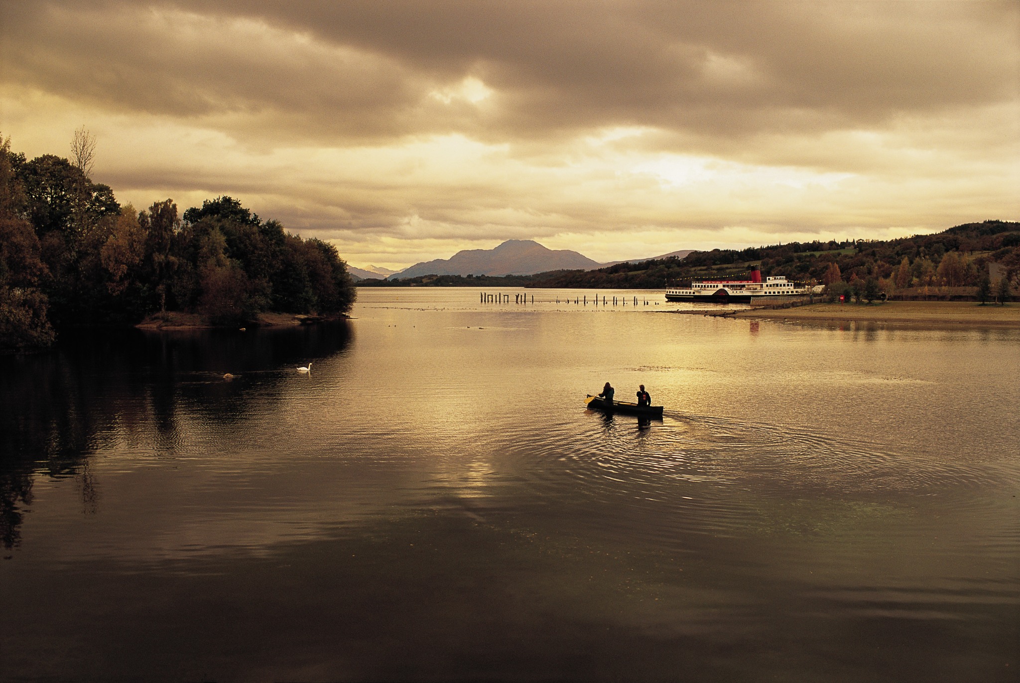 Loch scene at sunset